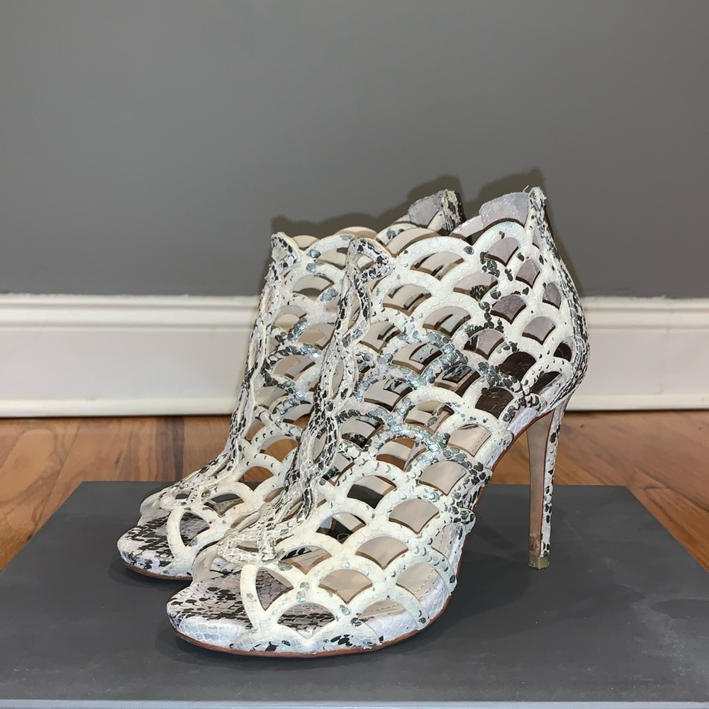 Vince Camuto Fontanela Metallic Taupe Snake Heel